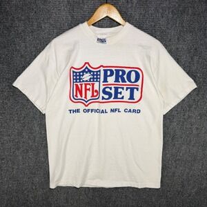 Vintage Hanes Beefy-T NFL Pro Set Trading Card T-Shirt White Mens Large 80s/90s